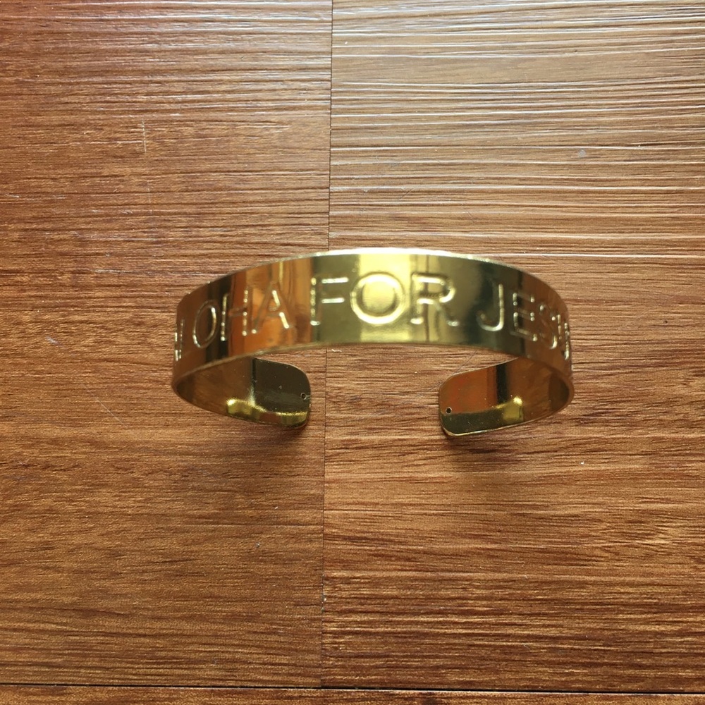 "Aloha for Jesus" Golden Metal Bracelet